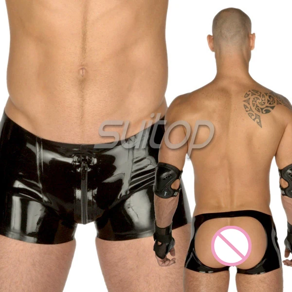 Free shipping Suitop sexy rubber latex underwear briefs latex boxer for men [fila]bra top boxer briefs set