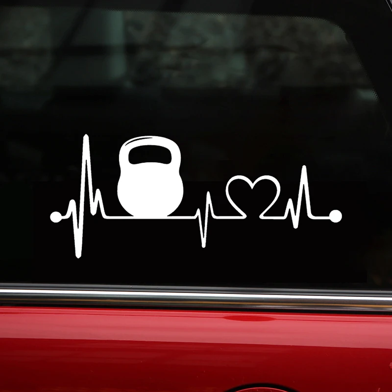 Kettlebell Lock Lifeline Heartbeat аппликация автомобильная наклейка виниловая Автомобильная