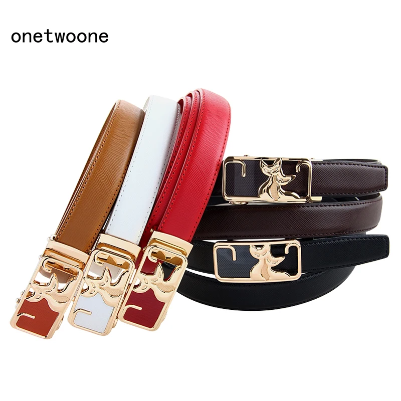 

New Fashion Genuine Leather Women Belt Waist Automatic Buckle Belt High Quality Leather Belts Female Strap Waist Plus Size 135