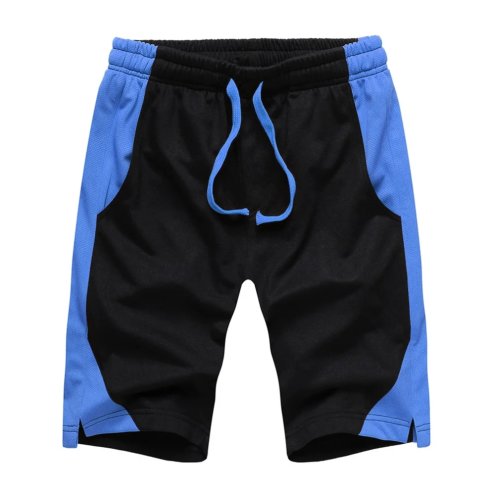 Новые мужские повседневные шорты для спортзала быстросохнущие летние однотонные мужские пляжные шорты с карманами на молнии дышащая спортивная одежда свободные короткие брюки - Цвет: DK24 Blue