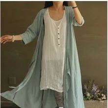 In the summer of 2015 new products listed, original design loose big yards 100% cotton linen leisure women long shirts