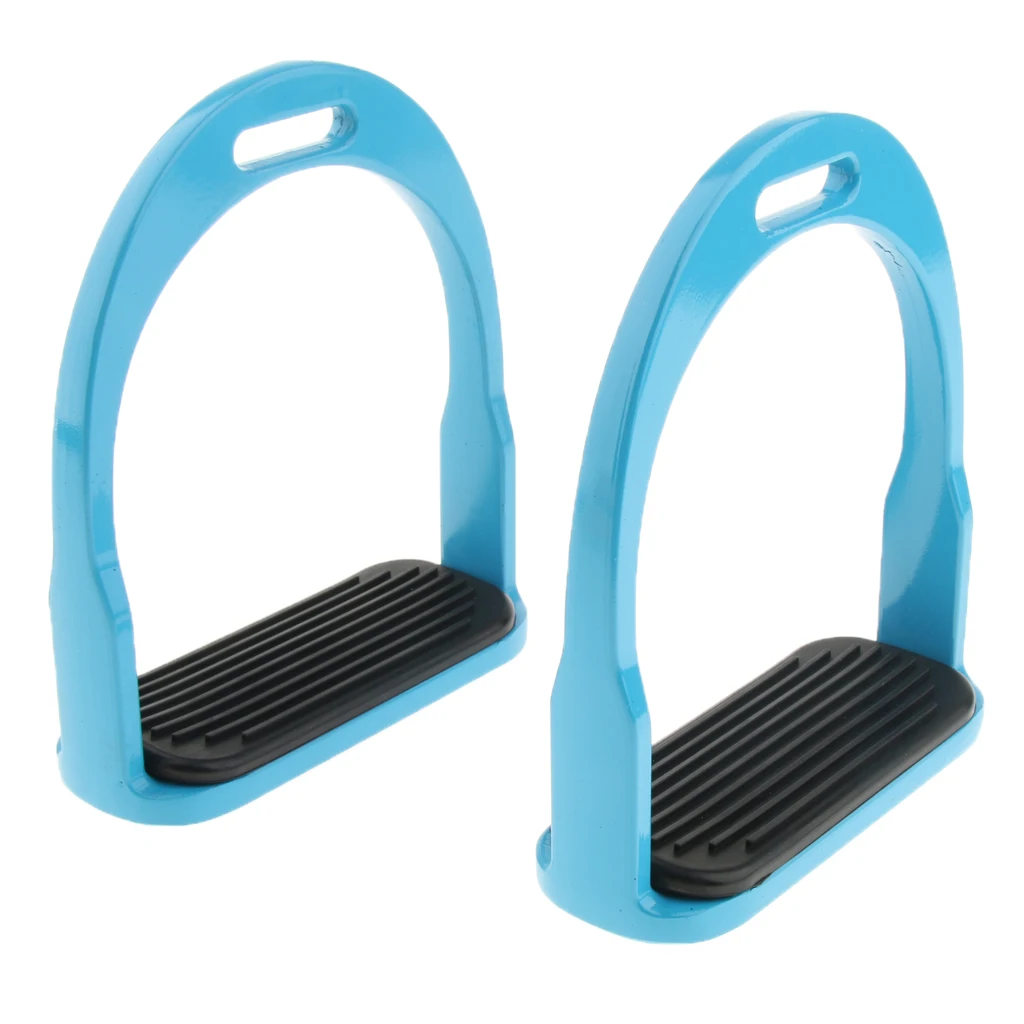 2019 2 Pairs Horse Saddle Aluminum Western Stirrups Tread Tack Men Women Riding Horse Riding Stirrups Body Protectors