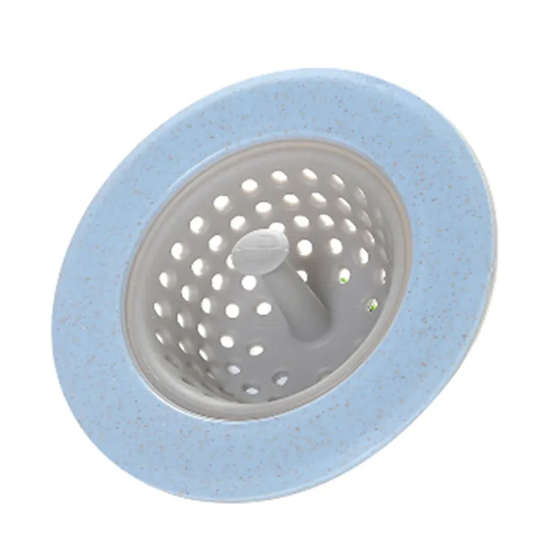 Силиконовая Пшеничная солома Слив для кухонной раковины слив в ванной раковина Крышка для дренажа решетка для раковины канализационный фильтр для волос соломинка - Цвет: blue