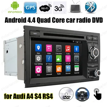 

Quad Core Android4.4 car radio 7 inch DVD player Support TPMS screen mirroring DAB + OBDII BT GPS 3G WiFi For Audi A4 S4 RS4