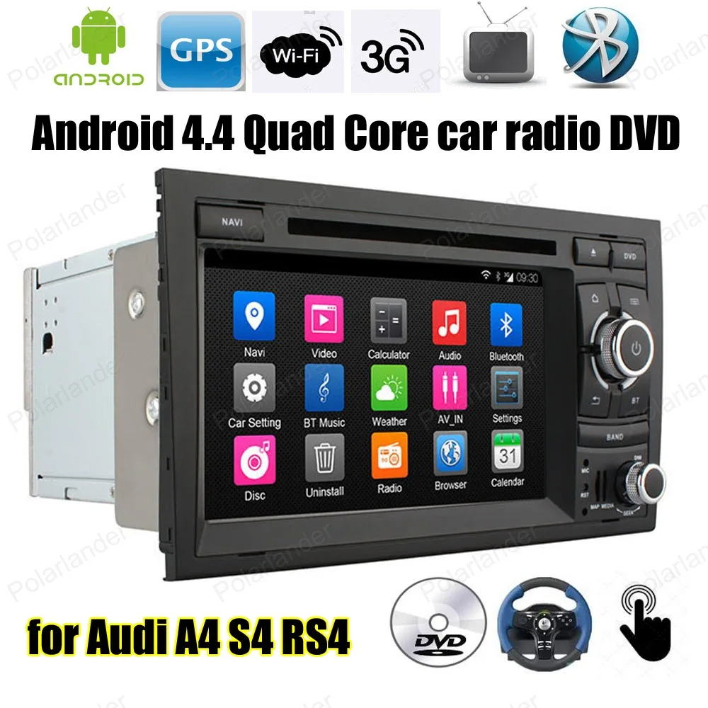 Quad Core Android4 4 car radio 7 inch DVD player Support font b TPMS b font