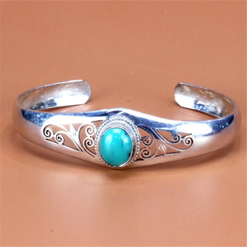 T9108 Nepal 925 Sterling Silver Inlaid Natural Stone Hollow Vintage Open Cuff Bangles Free ship T9108 Nepal 925 Sterling Silver Inlaid Natural Stone Hollow Vintage Open Cuff Bangles Free ship