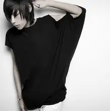 Personality Non Mainstream Male Tee T Shirt Man Fashion Bat Boy Short Sleeve Loose T-shirt Sexy Half Fluoroscopy Runway