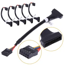 1/2/5 pz/set USB 3.0 20 Spille Maschio a USB 2.0 9 Spille Scheda Madre Femmina Cavo USB convertitore Adattatore per cd-rom /floppy drive pannello
