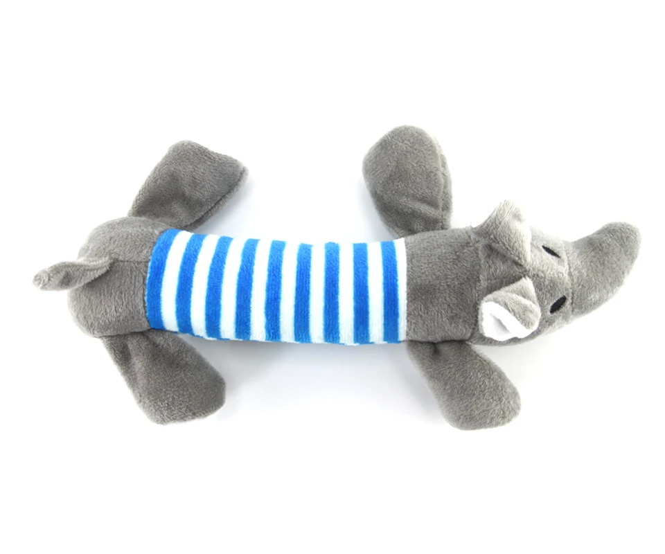 Pet Dog Cat Toy Funny Fleece Durability Plush Dog Toys Squeak Chew High quality safe Interactive Toys Duck Pig Elephant Funny  (11)