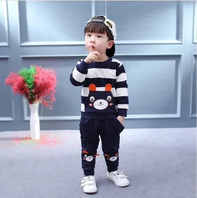 Children's Suit New Spring And Autumn Velvet Sets Europe And America Style Baby Girls Boys Tide Suit Kids Clothes 2PCS - Цвет: Слоновая кость