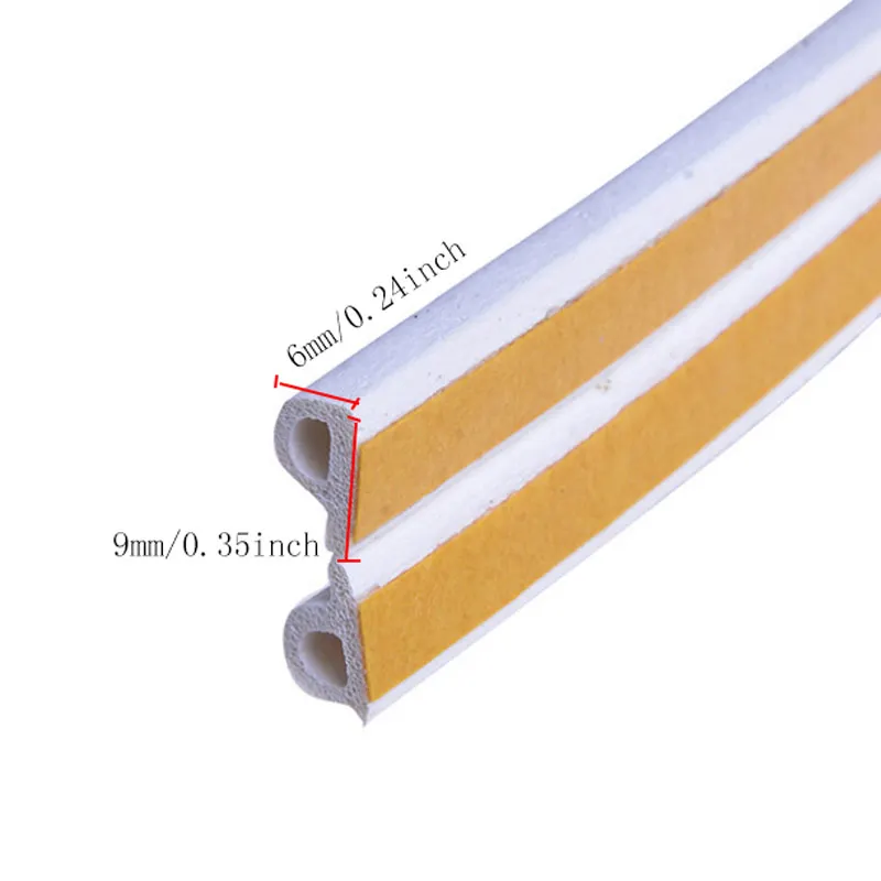 5M D Type Sealing Strip Noise Insulation Weather Strip Self Adhesive Foam Draught Excluder Window Wall Seal Strip Hardware Tools