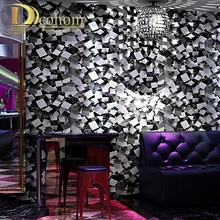 Водонепроницаемый Виниловый блок каменный кирпич Современная Настенная бумага 3d синий фиолетовый коричневый черный белый геометрический обои для гостиной офиса