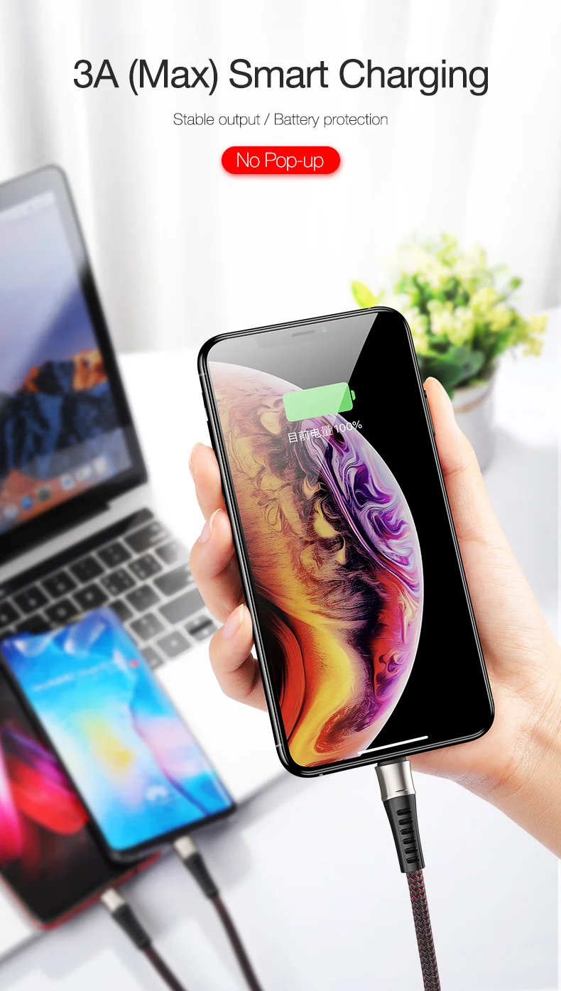 CAFELE 3 в 1 нейлоновый usb-кабель для iPhone Xr XS huawei samsung Xiaomi sony цинковый сплав 3A Micro Тип usb C зарядный кабель IOS