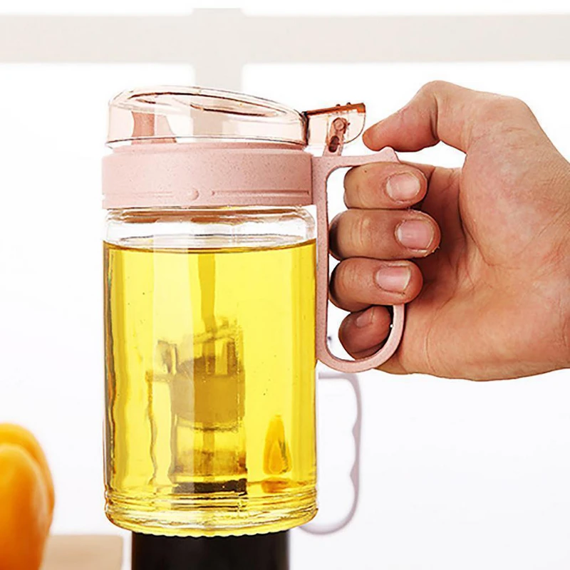 580ml NEW Glass Kitchen Oil & Vinegar Storage Dispenser Leak-proof Soy Sauce Cruet Glass