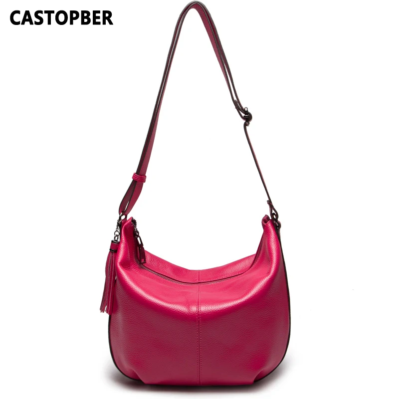 

Designer Fashion High Quality Leather Women's Designer Hobo Handbags Tassel Genuine Leather Cowhide Crossbody Messenger Bags