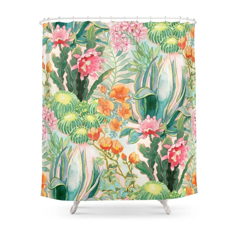 Palm Springs Shower Curtain Waterproof Polyester Fabric Bathroom Decor