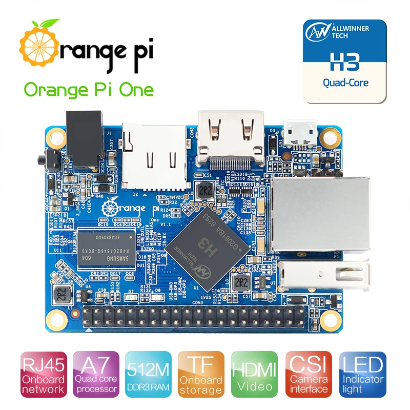 

Orange Pi One H3 512MB Quad-core Support ubuntu linux and android mini PC