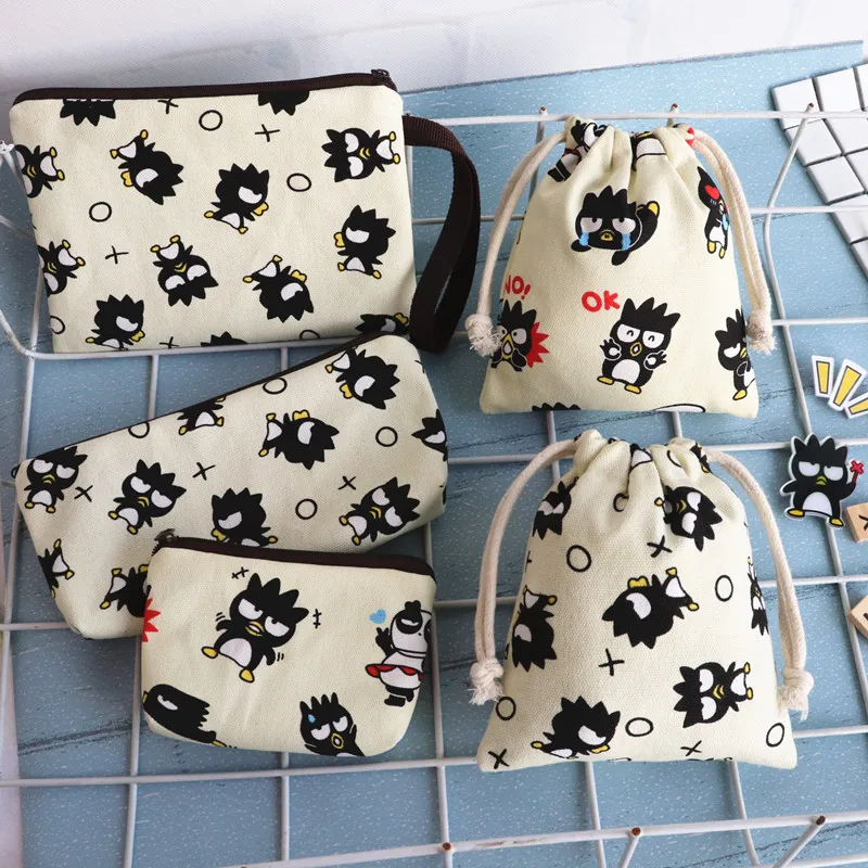 

IVYYE 14 or 17CM Black Penguin Cartoon Drawstring Bags Canvas Storage Handbags Makeup Bag Coin Bundle Pocket Purse NEW