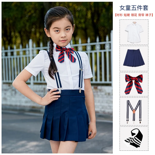 2019 new children cotton japanese korean student school uniforms set