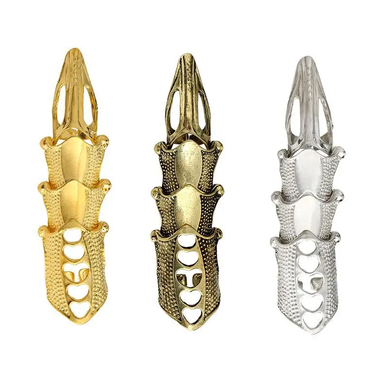 

HOCOLE New Arrvial Full Finger Knuckle Long Armor Ring for Men Punk Rock Party bronze/silver/gold color Rings Unisex Jewelry