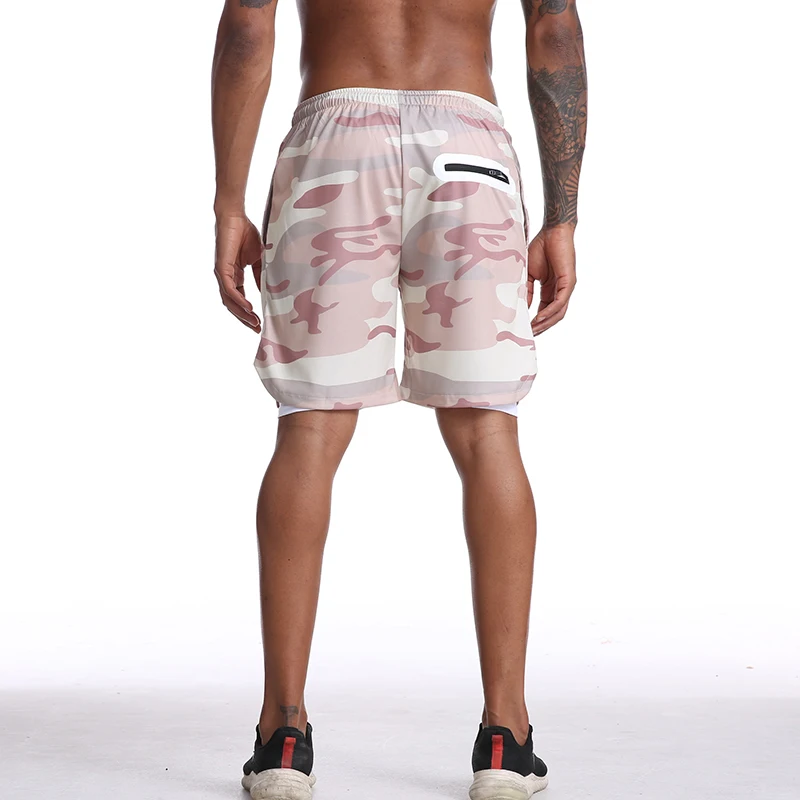 correndo shorts de dois andares homens fitness