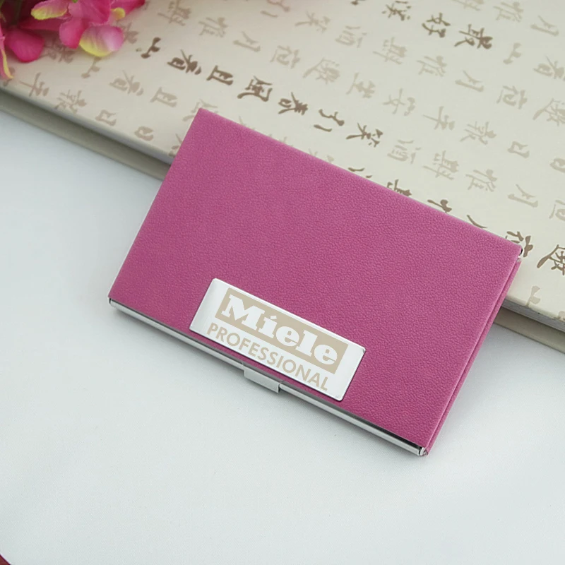 Custom Logo Leather PU Business Card Holder Name Card Case