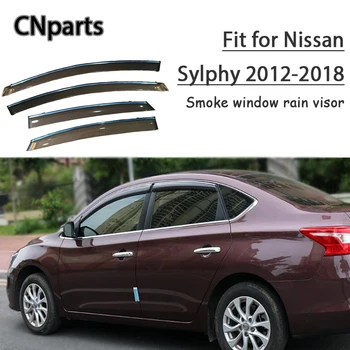 

CNparts 4pcs ABS For Nissan Sylphy 2012 2013 2014-2018 Car Smoke Window Visor Keep Fresh Air convection Accessories