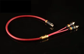 

Oxygen-free copper RCA female one turn two double lotus audio cable subwoofer extension cable