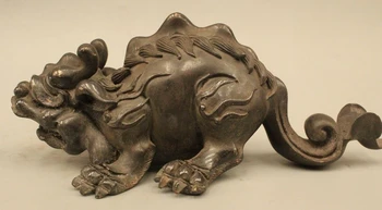 

Chinese Folk Fengshui Bronze Lion Pi Xiu Beast Bi Xie mouse Statue Sculpture