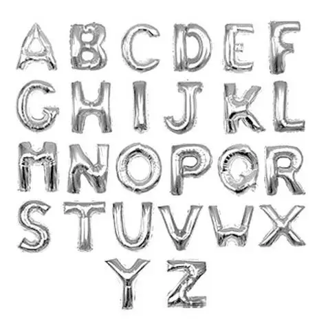 

16 Inch Silver Alphabet Letters Balloons Birthday Party Decorations Kids Foil Balloon New Year Party Wedding Decoration Balloon