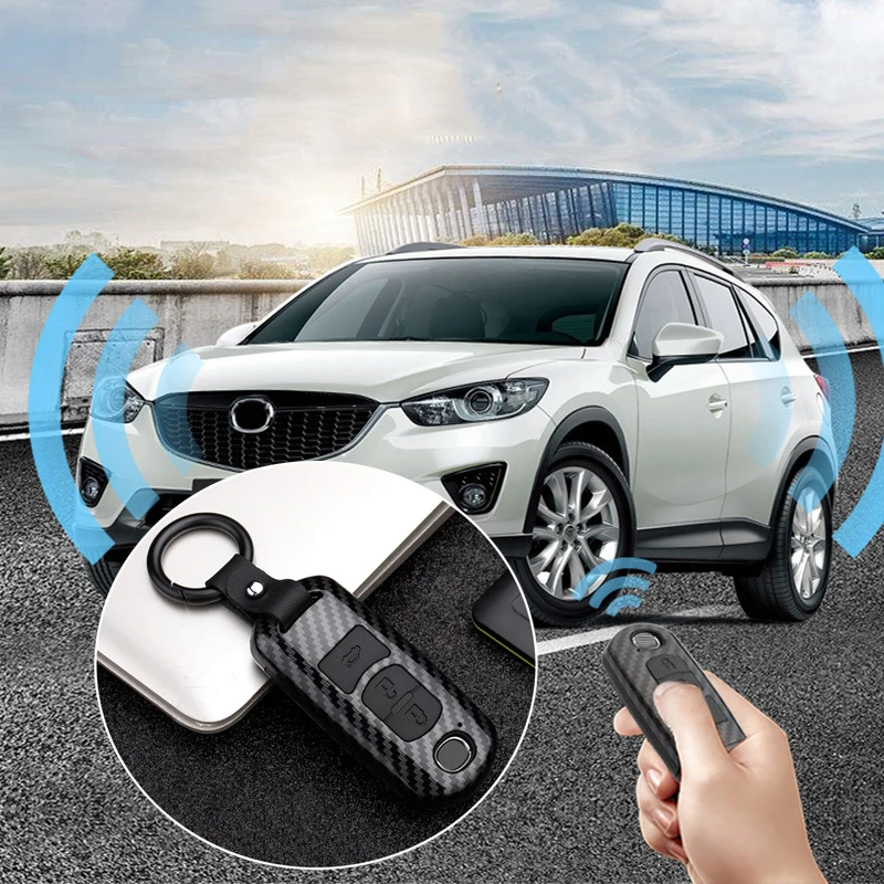 Защита от царапин для Mazda 3 5 6 CX5 CX3 CX7 CX9 MX5 8*4*2 см крышка Сменные аксессуары Модные ABS углеродное волокно