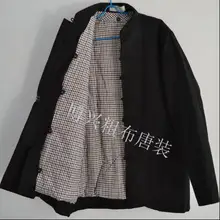 S-3XL мужчин среднего возраста одежда утолщение ручной работы стеганая куртка из хлопка моющийся льняной хлопок китайский стиль пряжки пальто парки