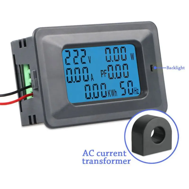 

LCD Digital Display Electricity Meter Power Energy Monitor Ammeter Voltmeter