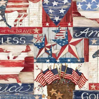 

100x110cm/39"*43" Land of The Free USA Flag Patriotic Cotton Fabric
