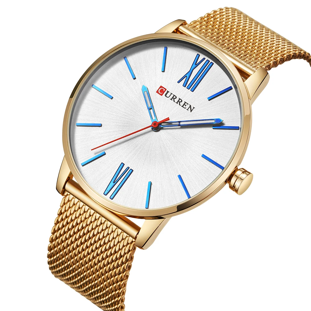 CURREN Топ Бренд роскошные часы золотые мужские часы ультра тонкие мужские кварцевые часы Стальные часы мужские Hodinky Horloge Mannen 8238