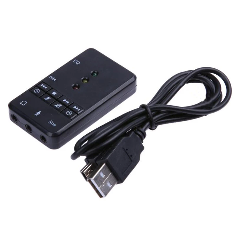 USB Sound Card EQ Xear 3D 7.1 channel button external sound adapter