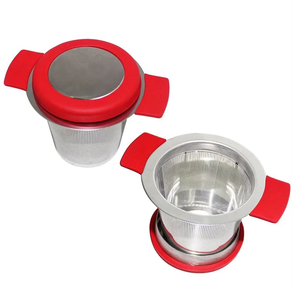 Large Capacity Stainless Steel Tea Infuser Silicone Covers Handles