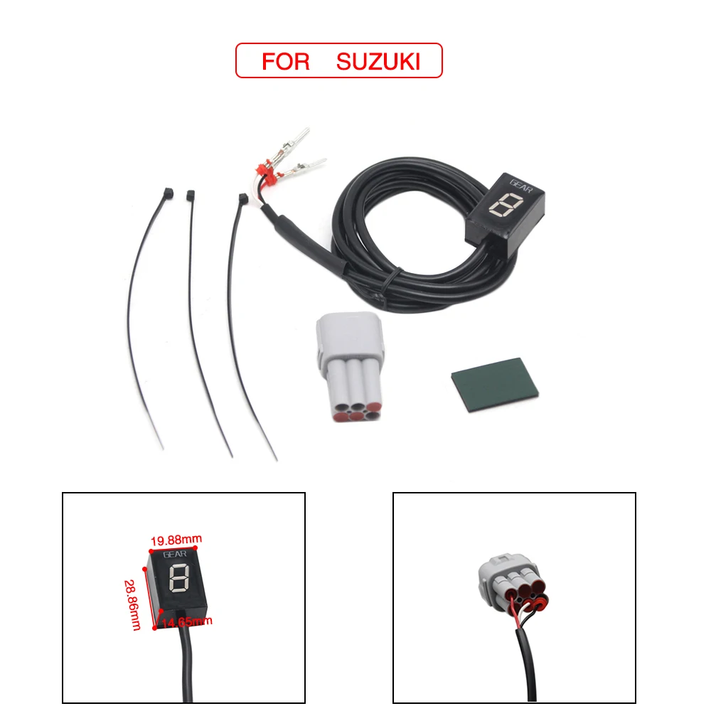 ZS MOTOS Ecu Plug Mount 6-ступенчатая передача Индикатор дисплея 1-6 ступенчатая передача индикатор подходит для Yamaha Honda Kawasaki Suzuki Harley