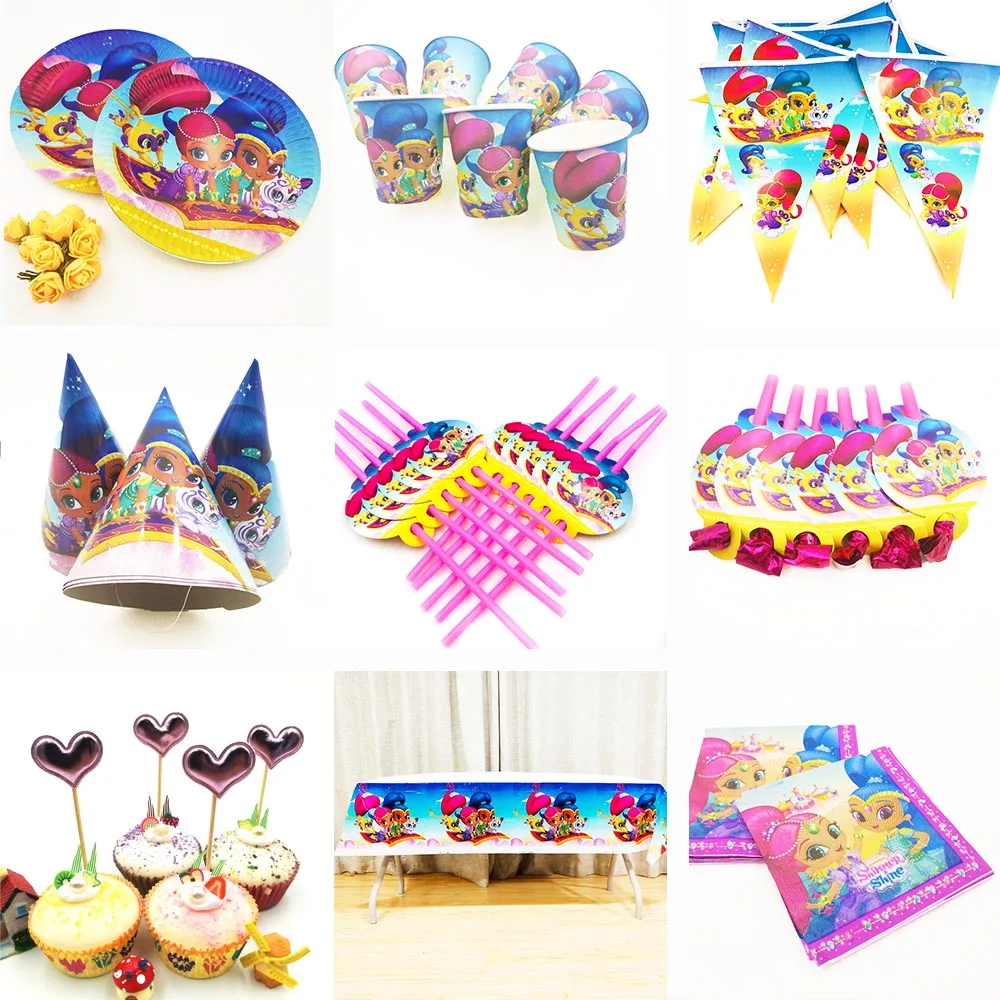 

Desire elves fairy cup+napkin+plate+straw+banner happy birthday kids baby shower paper Party Decoration Set Theme Suppliefor kid