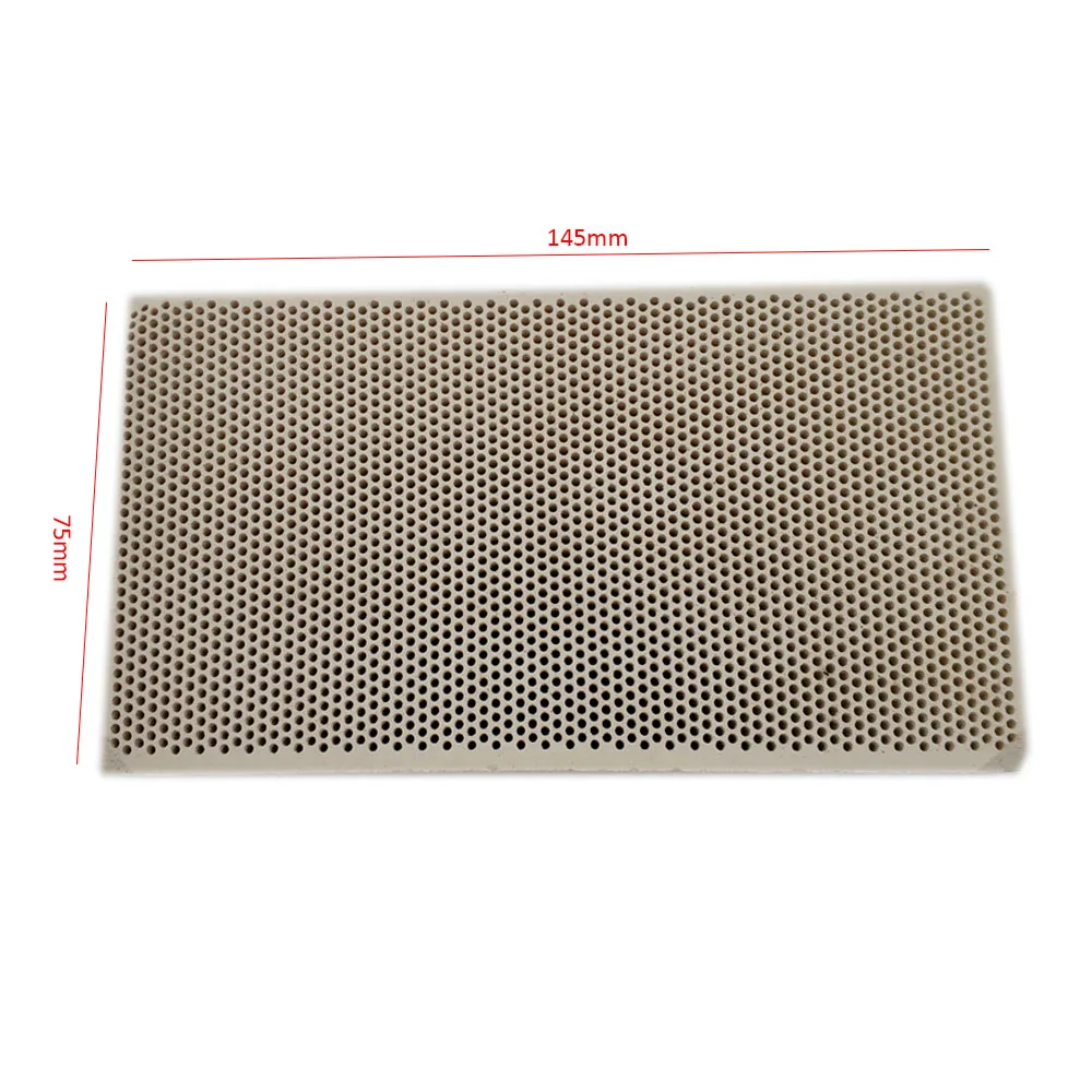 MENSI Propane LPG Gas Heating Appliance Burner Parts Honeycomb Ceramic Plate 145*75*14mm High Burning Effeciency 3PCS