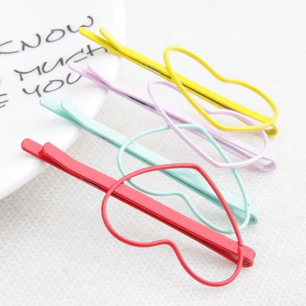 

2pcs Fashion Cute Candy Color Kid Girl Hairpin BB Heart Hair Clips Hair Accessories Gift Hair Styling Tools Dropshipping
