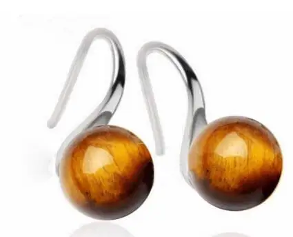 

Natural 10MM Round Light Blue Silver hook Earrings