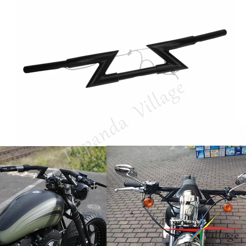 Papanda Мотоцикл Матовый Черный 1 &quotZ Bars руль Drag Bar на заказ для Harley Softail Dyna XL Sportster Chopper