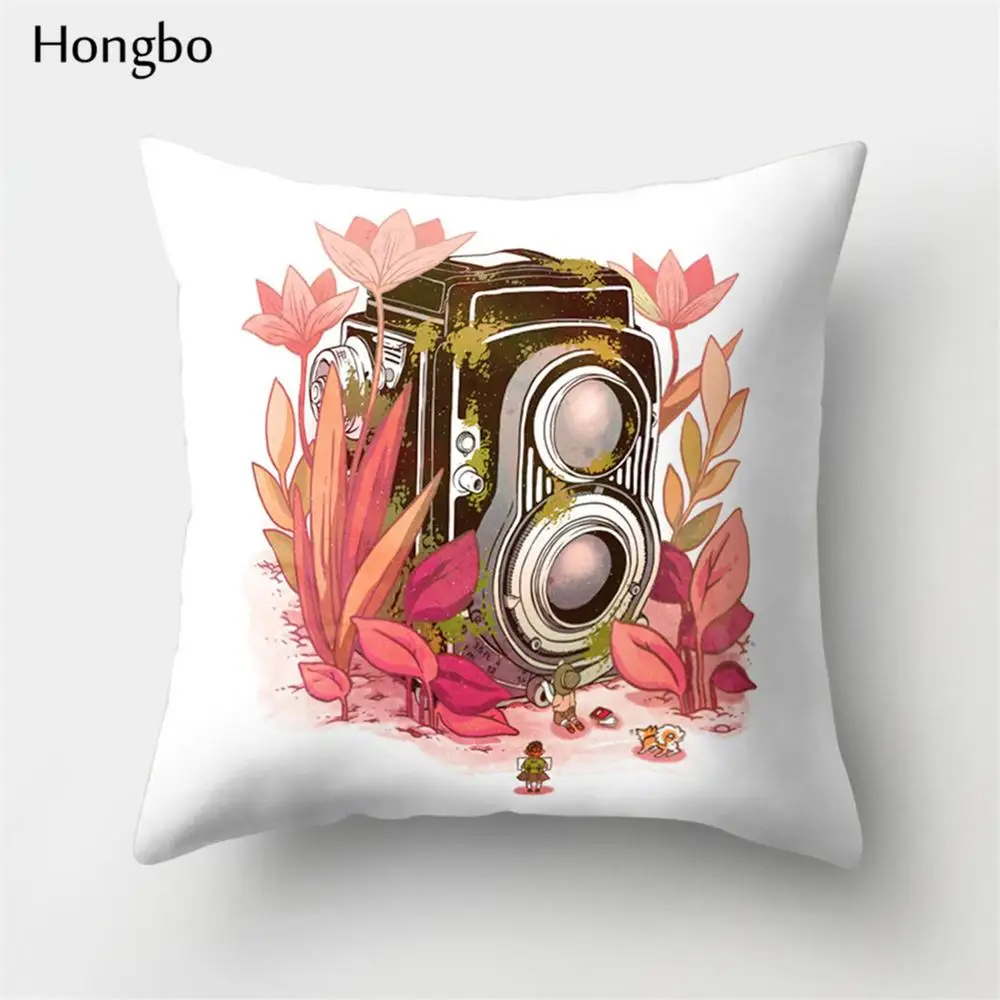 Hongbo 1 шт., винтажная Подушка камера, Ретро стиль, домашний декор, декоративная подушка, чехол, диванные подушки, чехлы - Цвет: 12