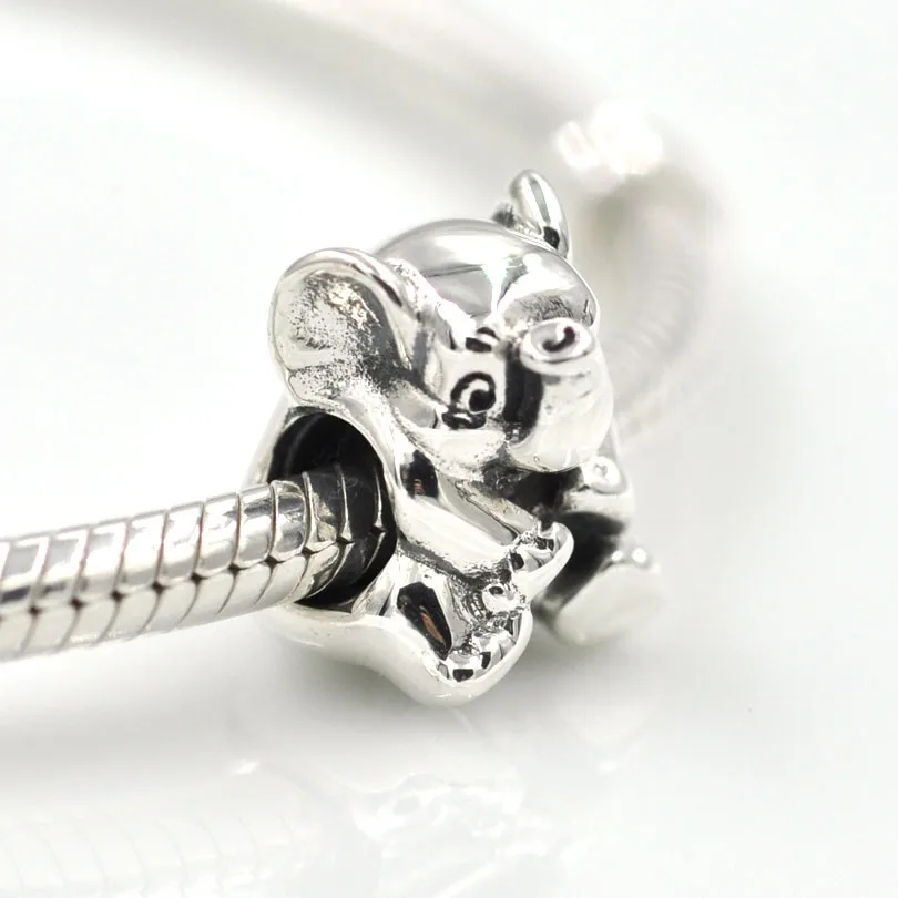 Fit Pandora талисманы браслет Счастливый Слон Шарм бусины серебряные бусины 925 пробы DIY модные ювелирные изделия для женщин