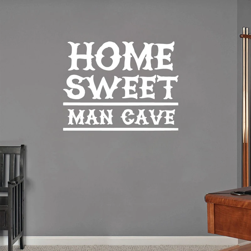 Home Sweet Man Cave Lettering Pattern Wall Stickers for Living Room Background Art Decoration Vinyl Decals Bedroom L618 | Дом и сад
