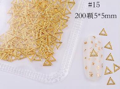 Mixed 3D DIY Hollow Metal Frame For Nail Art Decor Geometry Golden Tips DIY Nail Art Tools Fashion Nail Studs P3R#