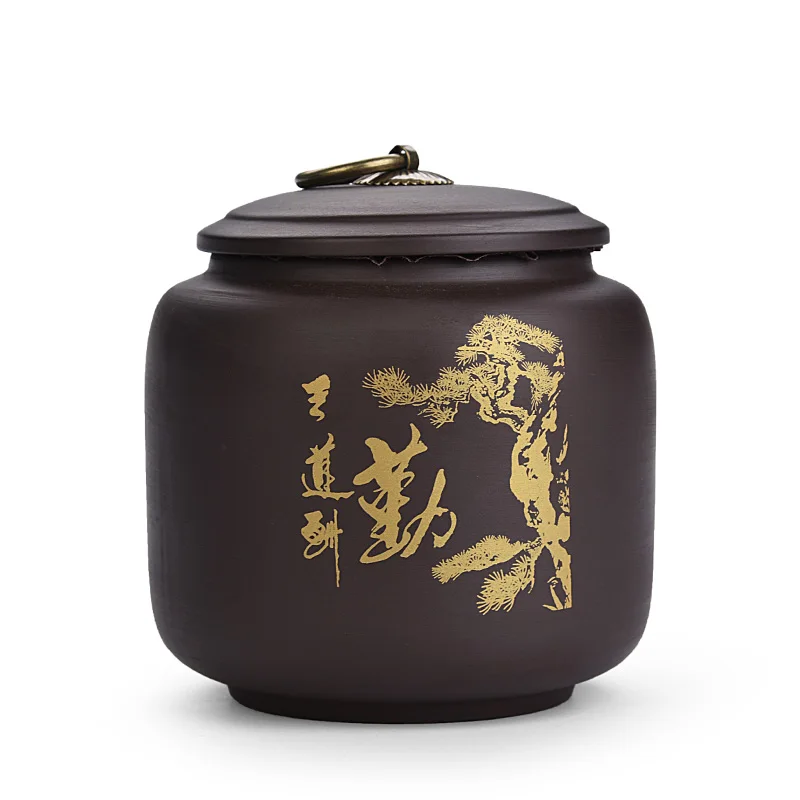 Traditional Ceramic Tea Jar Sealed Storage Jars With Lid