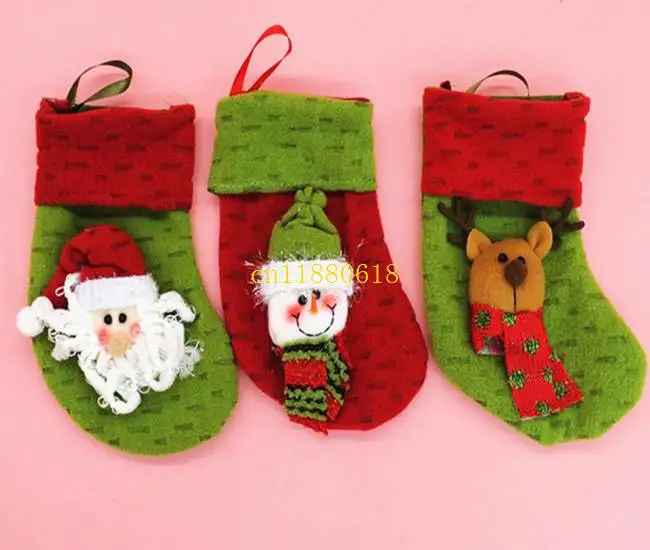 12 шт./партия; ; коллекция года; рождественские чулки; носки с пайетками; блестящая Рождественская елка; Подарочная сумка Санта-Клауса