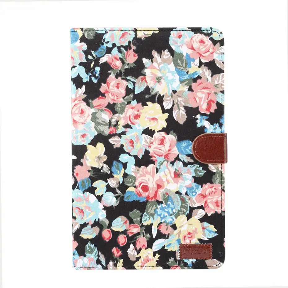 Tablet case for Samsung galaxy Tab S3 T820 T825 9.7 inch floral cloth capa coque cover for Samsung galaxy SM-T820 SM-T825 - Color: Black